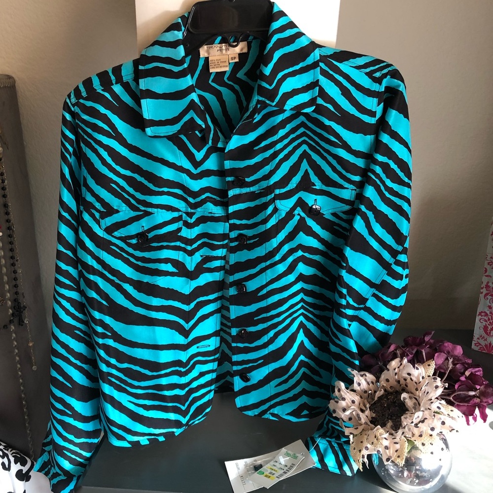NWT Small Petite Zebra Print Jacket